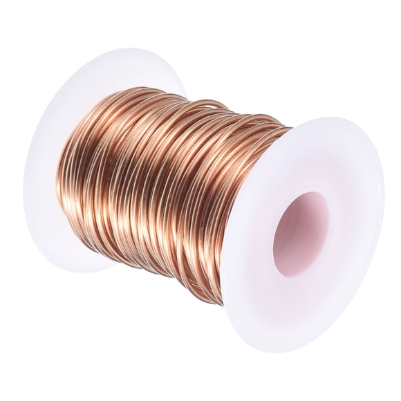 Uxcell Soft Copper Wire (14 Gauge, 65.6 FT), 99.9% Pure Bare Copper Wire for Crafts
