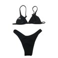 thumbnail image 1 of Femmes Drôle Imprimé 2Pcs Bikini Costume Profond V-Cou Amovible Pectoral Sling Tops avec Triangle Bas, 1 of 6