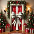 thumbnail image 4 of Qiulaii Rideau de Porte de Noël avec Design Festif de Nœud - Polyester Durable Décoration de Fête pour Porte Intérieure 35*71 Po, 4 of 8