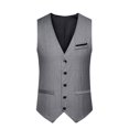 thumbnail image 2 of EGNMCR Débardeurs Homme Homme Uni Mode Rétro avec Poches Bouton Col en V Débardeurs Hauts Blouse, 2 of 9