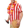 thumbnail image 4 of INSPIRE CHIC Chemises à Rayures pour Hommes à Manches Courtes, Boutonnées, Chemise Hawaïenne Imprimée S Rouge Blanc, 4 of 6