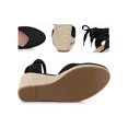 thumbnail image 2 of BLISSFUL STEP Sandales Compensées à Plateforme à Lacets Espadrilles pour Femmes Noir 6, 2 of 5