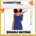 thumbnail image 4 of maskred Robe d'Entraînement pour Femmes Tenue de Danse Séchage Rapide Couleur Unie Robe de Golf Tennis Bleu TG, 4 of 6