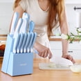thumbnail image 3 of Hecef 15-Piece Knife Block Set, Ultra-Sharp Stainless Steel Knives with Rustproof Coating, 3 of 11