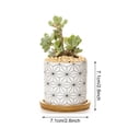 thumbnail image 2 of Plant Pot Cylindrical Flowerpot 7.5x7.6cm Geometric Pattern Simple Black White Nordic Style Home Decor Ceramic Vase, 2 of 2
