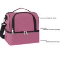thumbnail image 4 of ZZkhGO Insulated Lunch Bag with Double Compartment, Waterproof Cooler Tote, Large Capacity Thermal Lunch Box for Work Picnic Travel, Hot Pink, 4 of 7