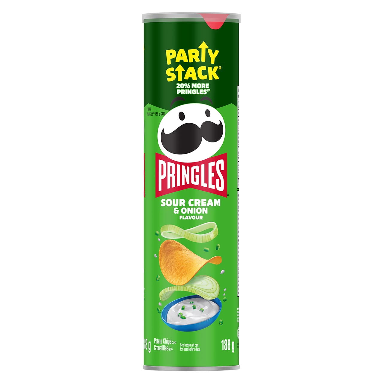 Croustilles Pringles® Format Fête Saveur de Crème sure et oignon 188g
