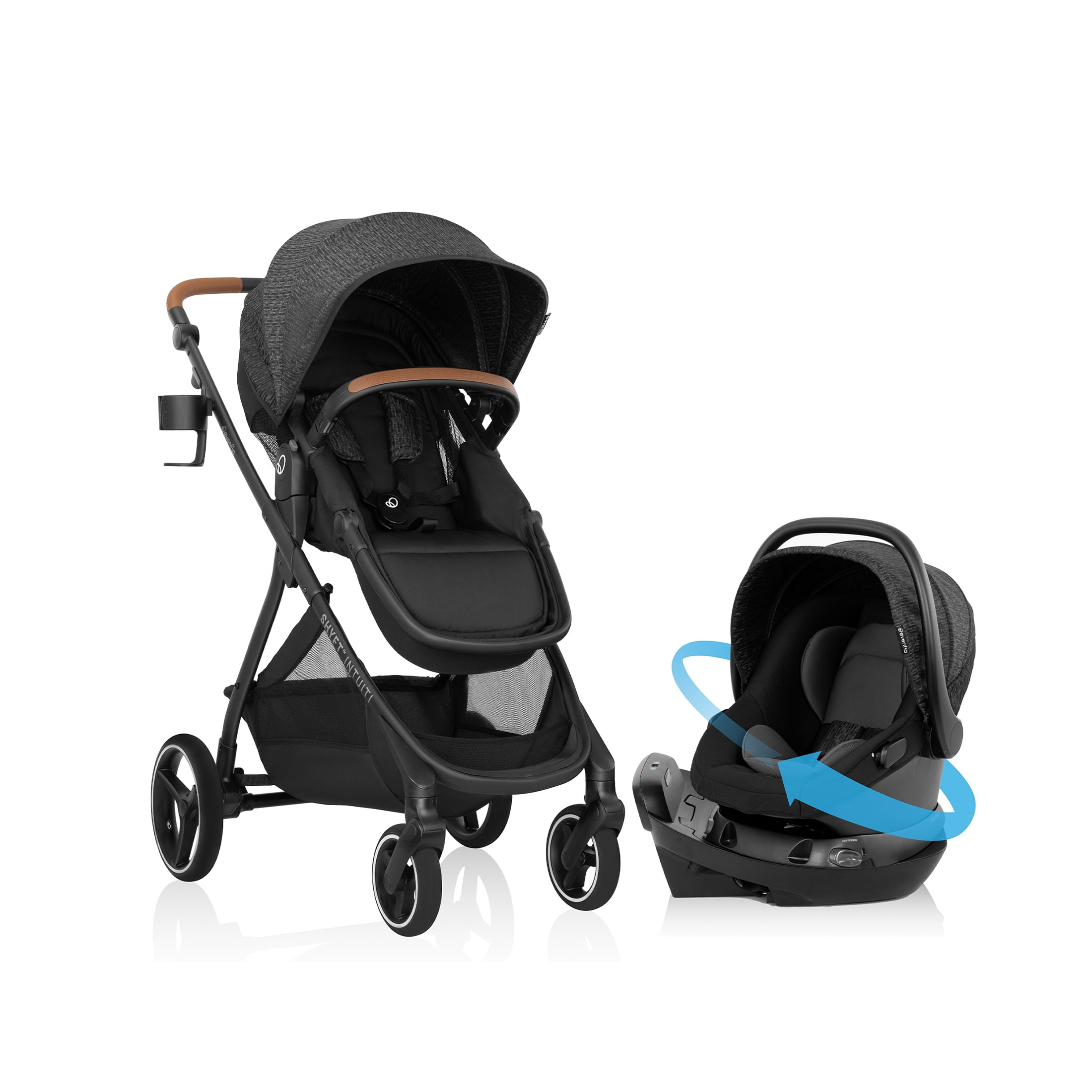Evenflo Shyft Intuiti Système de voyage avec siège d'auto rotatif Revolve180 LiteMax NXT