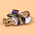 thumbnail image 3 of 1PC Funny Anime Pattern Brooch Cartoon Enamel Pin Paint Badge Clothing Backpack Accessories, 3 of 5