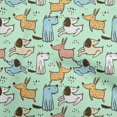 thumbnail image 1 of oneOone Polyester Spandex Light Mint Green Fabric Dog Cartoon Craft Projects Decor Fabric Printed By The Yard 56 Inch Wide-7V, 1 of 5