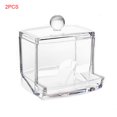 thumbnail image 1 of 2 Pieces Square Q-tips Cotton Swabs Holder Cotton Swabs Storage Stand Rack Organizer Box Cosmetic Makeup Case, 1 of 9