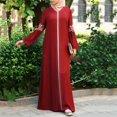 thumbnail image 2 of QJUHUNG Abaya Longue pour Femmes Musulmanes Robe Kaftan Vintage à Imprimé Floral Maxi Islamique, 2 of 3