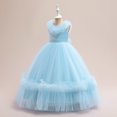 thumbnail image 2 of HBFAGFB Robe Formelle Filles Mode Enfants Sans Manches Fleur Princesse Jupe Longue en Maille Bleu Taille 9a, 2 of 4