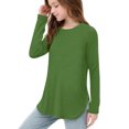 thumbnail image 1 of Plebaso Chemises à Manches Longues pour Filles Col Rond Hauts Décontractés Blouses Amples Unies pour Enfants Printemps Été, 1 of 7