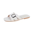 thumbnail image 1 of WRKEKC Womens Slippers Wide Width Roman Style One Strap Flat Beach Casual Slides Spring Summer Flip Flops for Women, 1 of 9