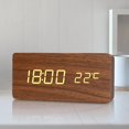 thumbnail image 3 of yuksok Digital Alarm Clock USB/Battery Wooden Setting LED for Office Home Decor Brown, 3 of 9