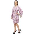 thumbnail image 1 of Bimba Women Light Purple Floral Printed Kimono Robe Bridesmaid Coverup Wrap - 24, 1 of 5