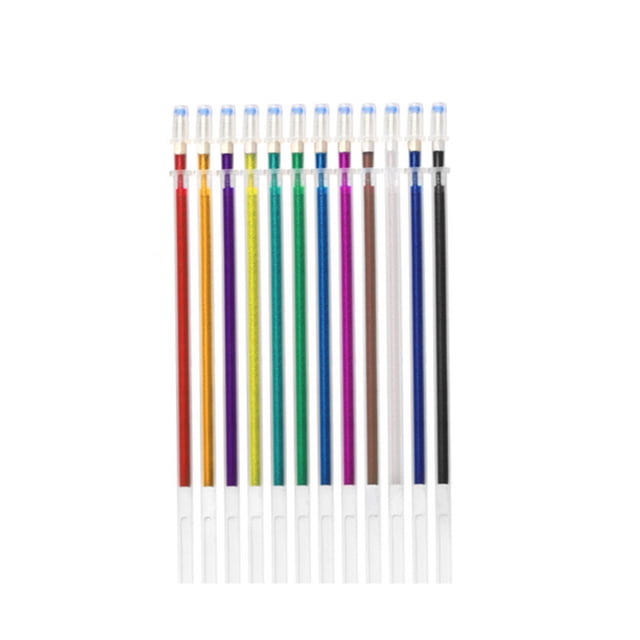 12 Pieces Gel Pen Refill Painting Writing Stationery Accessories Marker Replacement Office Marking Shinning Highlight Ink Ballpoint Type 1