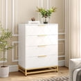 thumbnail image 1 of Commode pour Chambre avec 4 Tiroirs, Meuble Télé Commodes Commode pour Salon Couloir Entrée, Panneau MDF, Blanc, 1 of 8