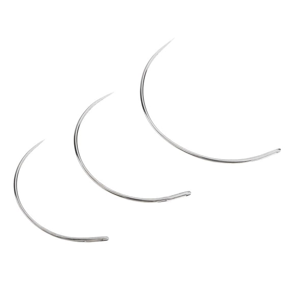 3Pcs Curved Hand Sewing Hair Weave Extension for Making, Carpet Leather, Canvas Repairing, and Crafts 3Pcs Aiguilles Courbées