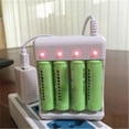 thumbnail image 1 of Chargeur de Pile USB 4 Fentes AAA AAA Pile Rechargeable AAA Chargeur de Pile Station de Charge avec Protection contre les Courts-Circuits, 1 of 9