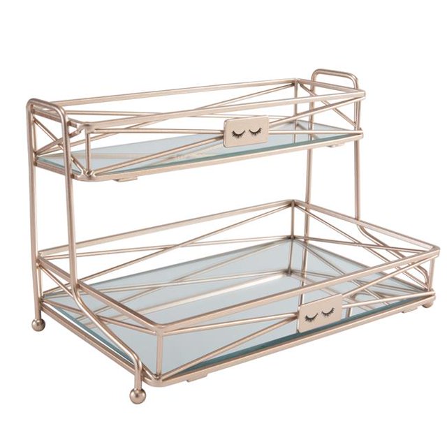 Home Details 27174-ROSEGOLD 2 Tier Vanity Tower, Rose Gold