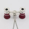 thumbnail image 2 of MasteelfCA Opera Theater Horse Racing 3X25 Glasses Binocular Telescope with Chain (Silver & Wine Red), 2 of 8