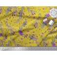 thumbnail image 2 of Soimoi Jaune Popeline de Coton Tissus Insectes, Roses et Feuilles Tissus Imprimés par Yard 42 Pouces de Large, 2 of 3