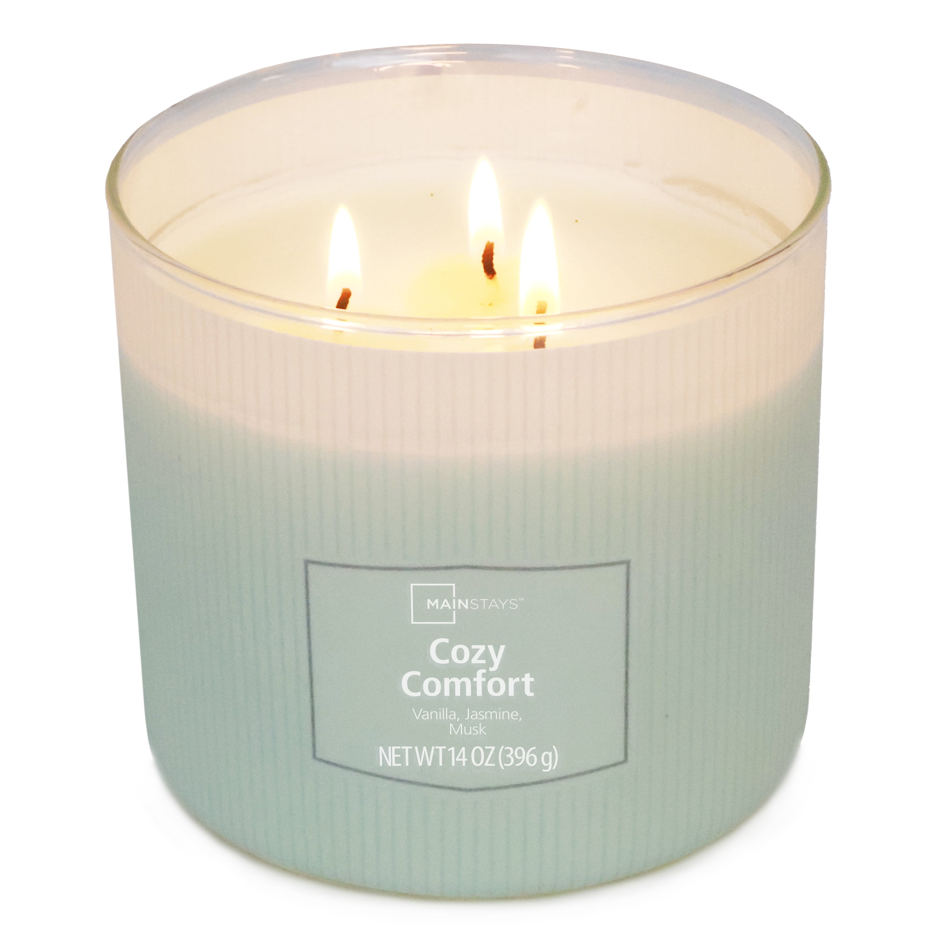 Mainstays 3-Wick Textured Wrapped Cozy Comfort Scented Candle, 14 oz