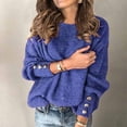thumbnail image 1 of Chandail pour Femmes, Mode, Couleur Unie, Col Rond, Chaud, Manches Longues, 1 of 3