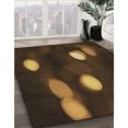thumbnail image 3 of Ahgly Tapis Rond Lavable en Machine Intérieur Transitionnel Brun Selle, 6 Pieds Rond, 3 of 7