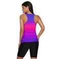thumbnail image 3 of Maillot de bain Tankini Femme Bleu / Rose / Jaune Imprimé Ombre, 3 of 4