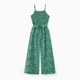 thumbnail image 3 of PatPat Matching Floral Print Green Smocked Strap Jumpsuits for Mommy and Me, 3 of 6