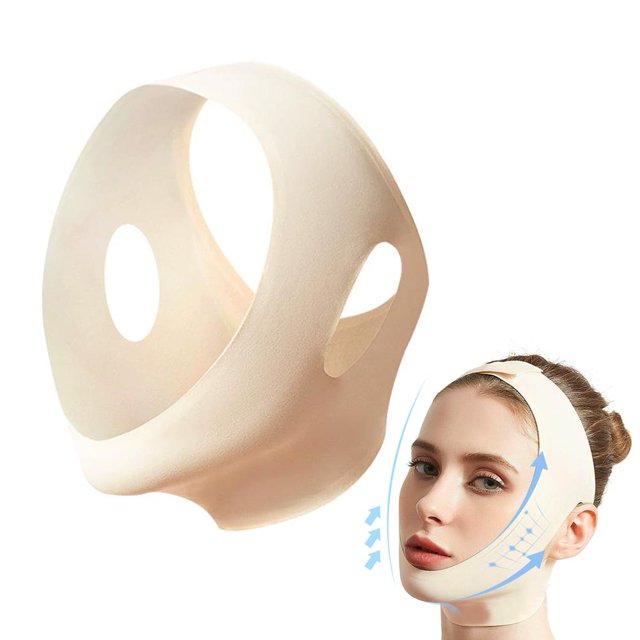V-Face Bandage Full-Coverage Lifting Device with Adjustable Pressure Band, Chin Slimming & Face Contouring Mask for Home Use, Reduces Double Chin & Prevents Sagging, Comfortable Wear