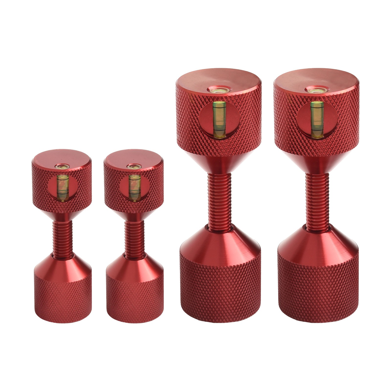 6061 Épingles de Positionnement pour Bride en Aluminium avec Finition Oxyde Noir Anodisé - Rouge 4 Pcs