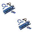 thumbnail image 4 of Transemion 2021 PCI-E Riser 6-pin with LED Lights Crypto Mining Card 1x TO 16x PCI-E RISER Blue 1M 2Set, 4 of 6