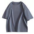 thumbnail image 2 of Gspmoly T-Shirts pour Hommes, Haut Décontracté Uni à Manches Courtes Col Rond Blouses pour Sortir Offres de Vacances, 2 of 7