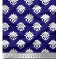thumbnail image 1 of Soimoi Moss Georgette Fabric Floral Block Print Fabric by The Yard 42 Inch Wide, 1 of 3
