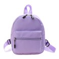 thumbnail image 1 of Women Solid Color Backpack Preppy Style School Nylon Mini Rucksack (White), 1 of 9