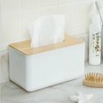 thumbnail image 5 of Wood Tissue Box Cover for Disposable Paper Facial Tissues, Wooden Rectangular Tissue Box Holder for Storage on Bathroom Vanity, Night Stand, Desk, 5 of 5