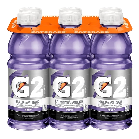 Gatorade G2 Raisin Boisson pour Sportifs 6 x 591 mL, Bouteilles