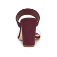 thumbnail image 2 of BLISSFUL STEP Sandales Mules à Talon Épais à Double Bride Transparente pour Femmes Bourgogne 8, 2 of 8