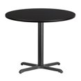 thumbnail image 1 of 36'' Round Black Laminate Table Top with 30'' x 30'' Table Height Base, 1 of 5