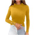 thumbnail image 1 of Pisexur Chandail Col Roulé pour Femmes Couleur Unie Pulls Courts pour Femmes Tunique Tricot pour Femmes Décontracté Manches Longues Pulls d'Automne Chandail Col Rond Hauts, 1 of 5