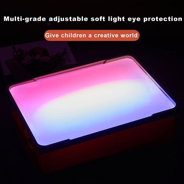 AtMini Boîte lumineuse de peinture sable pour enfants avec 4 paquets de sable naturel - Plateau bleu