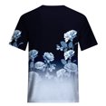 thumbnail image 4 of CEHVOM Femmes Mode Décontractée Chemises Imprimées Manches Courtes T-Shirt Ample Hauts Blouse à Col en V Liquidation, 4 of 5