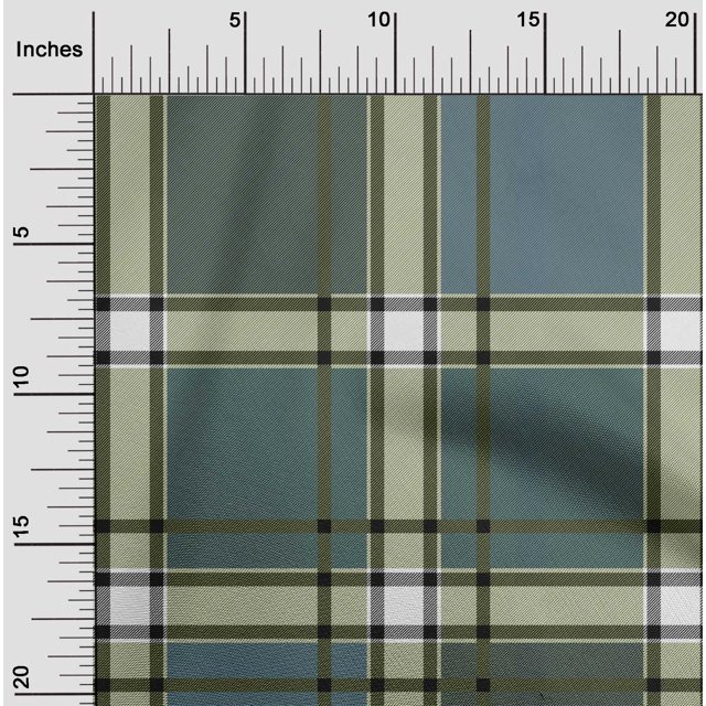 oneOone Georgette Viscose Fabric Tartan Check Print Fabric By The Yard 42 Inch Wide