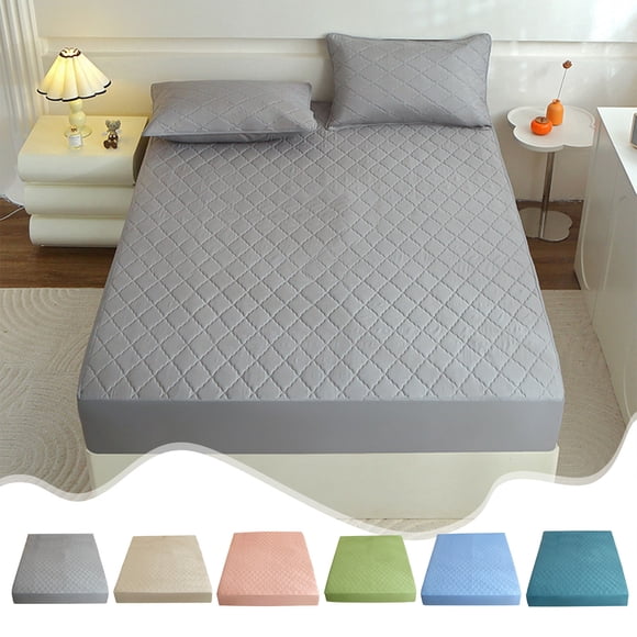 YYV Waterproof Quilted Fitted Mattress Protector 47.2x78.7 in Machine Washable Cotton Blend Non Slip Absorbent Bed Cover Protective Urine Proof Mattress Pad For Home