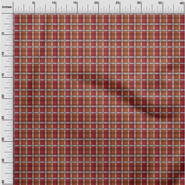 oneOone Viscose Chiffon Orange Fabric Madras Check Craft Projects Decor Fabric Printed By The Yard 42 Inch Wide