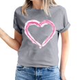 thumbnail image 2 of Pisexur T-shirt de la Saint-Valentin Haut T-shirt de la Saint-Valentin pour Femme Amour Imprimé T-shirt à Manches Courtes Haut à Manches Courtes Col Rond Haut/chemise, 2 of 5